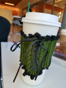 corset coffee cozy