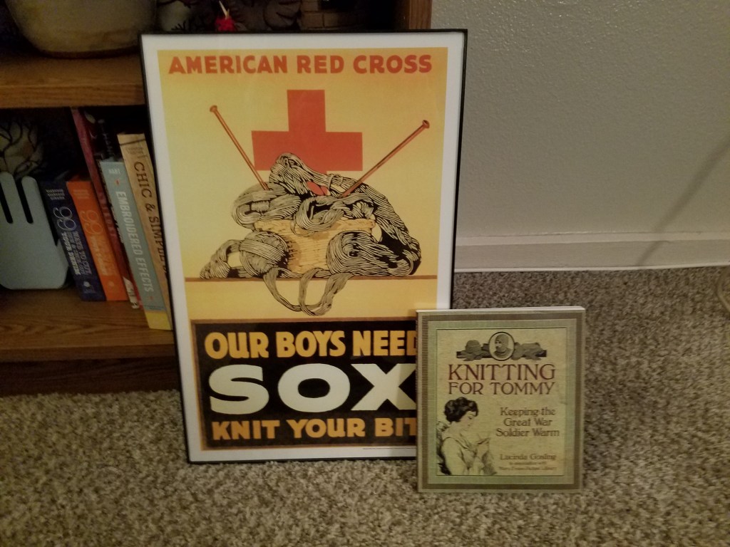 WWI Knitting poster and book from the museum gift shop