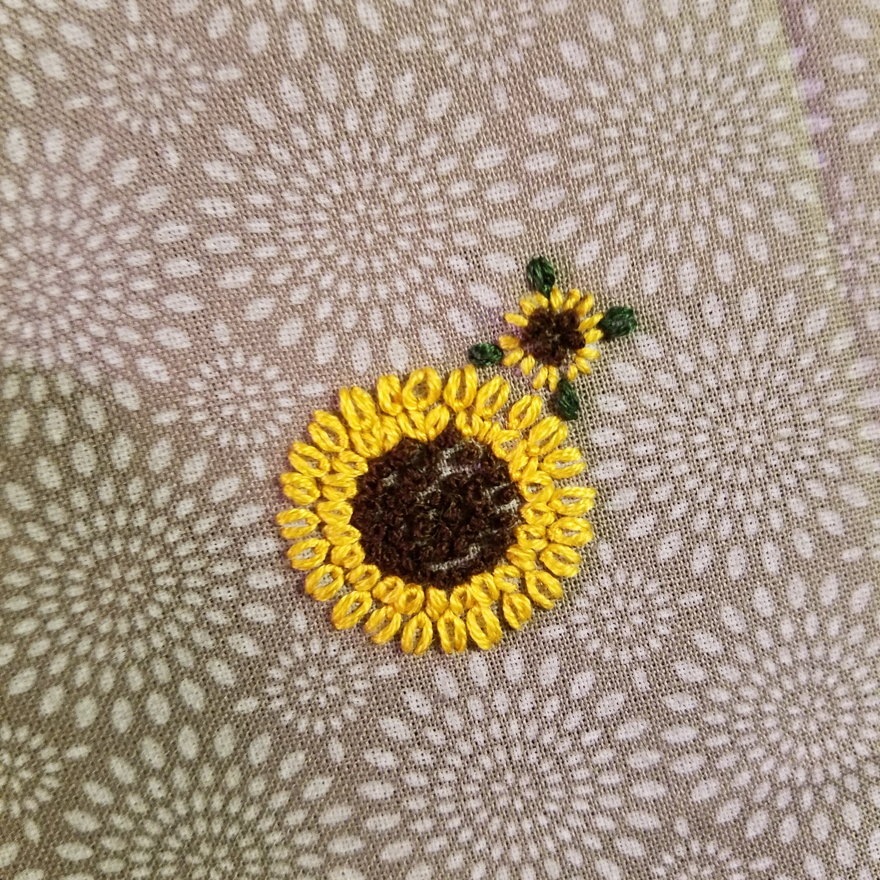 embroidered sunflower