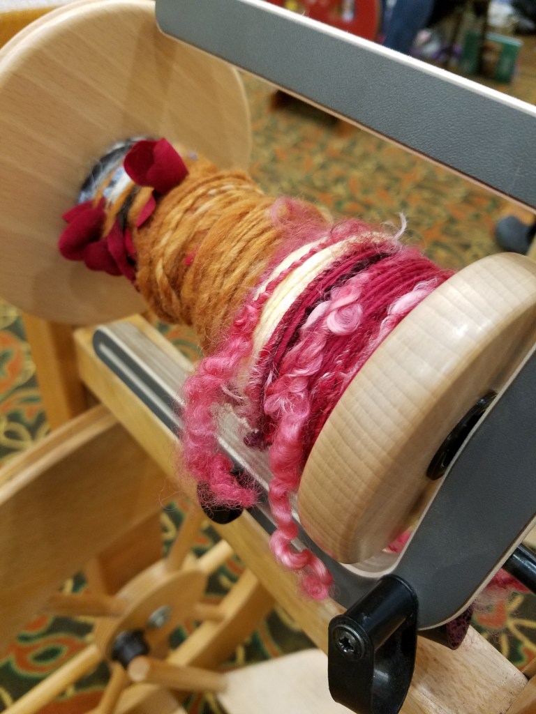 tailspun yarn on the bobbin