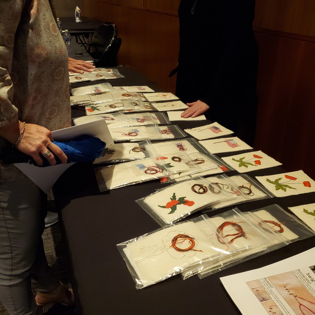 Embroidered postcard kits