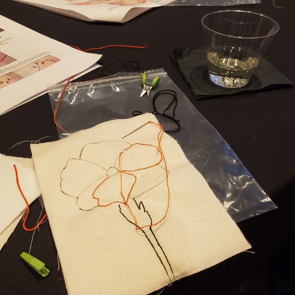 Half-finished poppy postcard