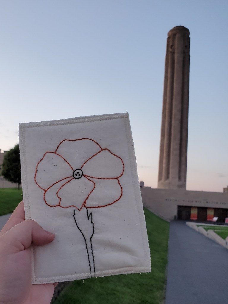 Finished poppy postcard