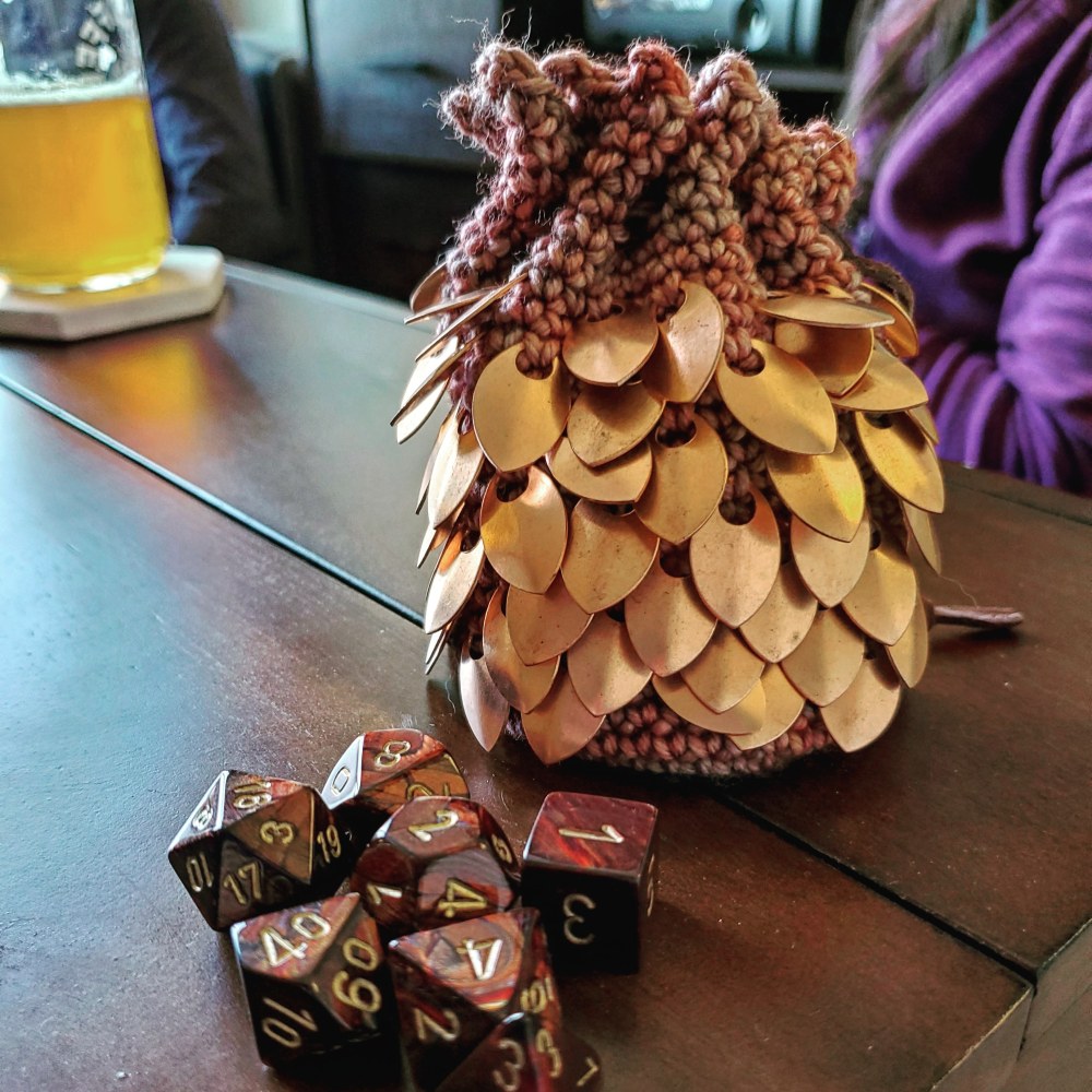Copper Dice Bag and coordinating dice