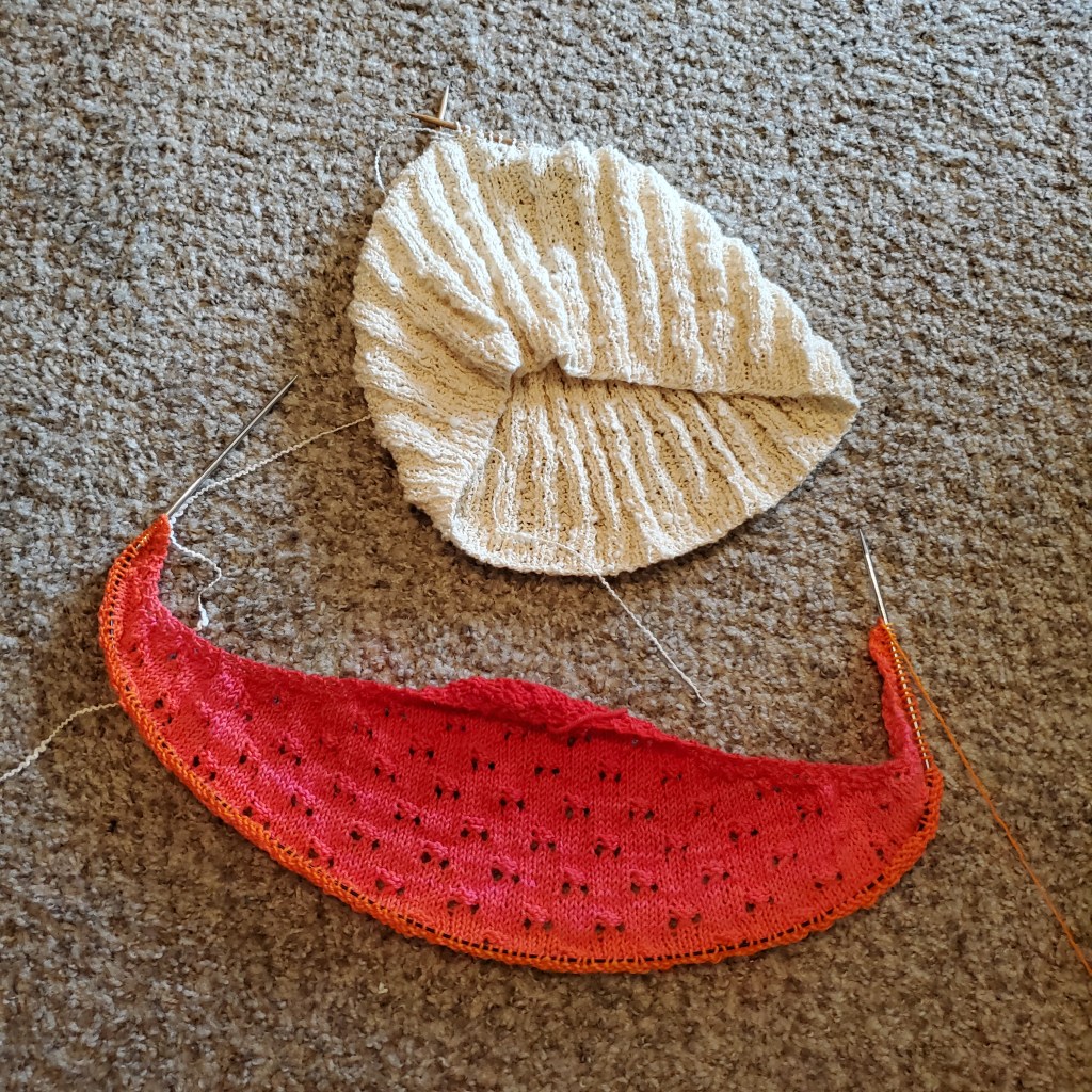 in progress crop top and Beddington Shawl