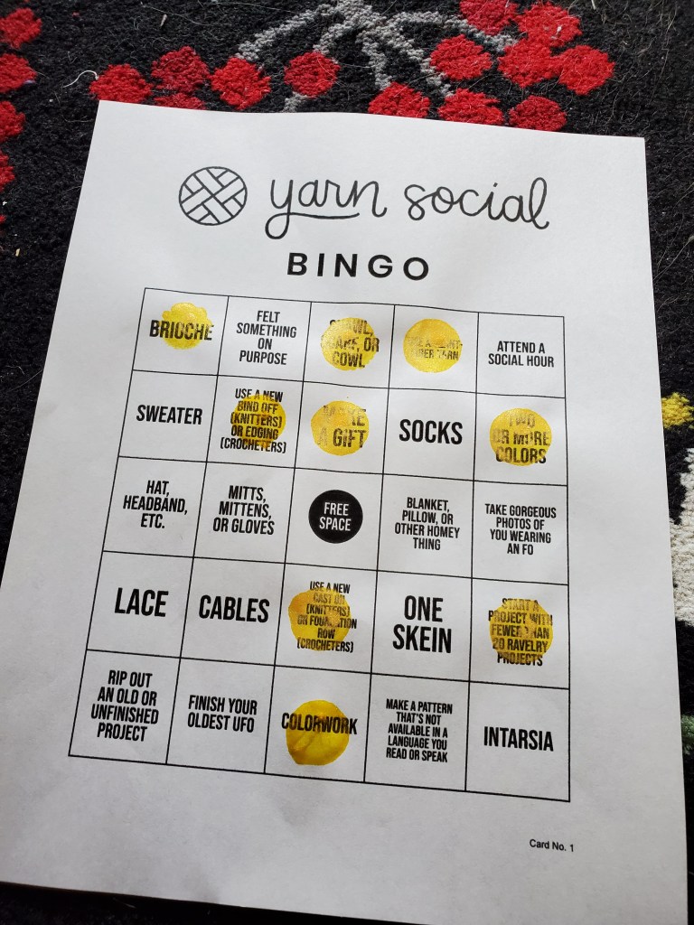 yarn social bingo card