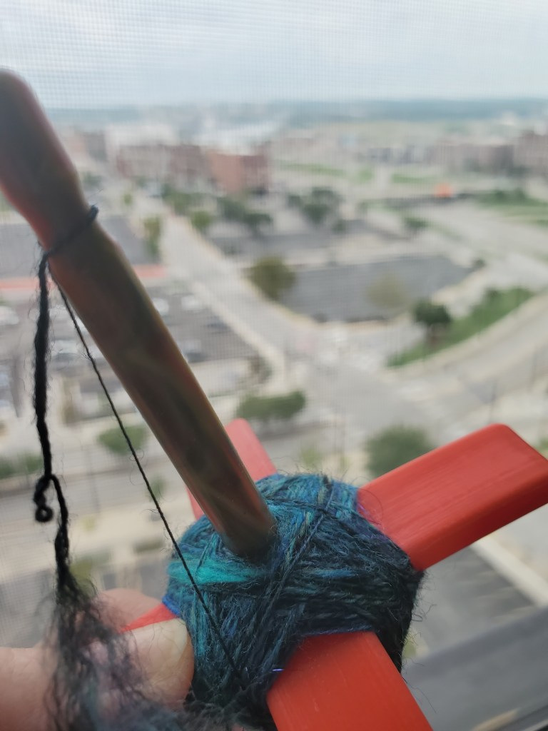 Blue, Turkish cop in front of a city view