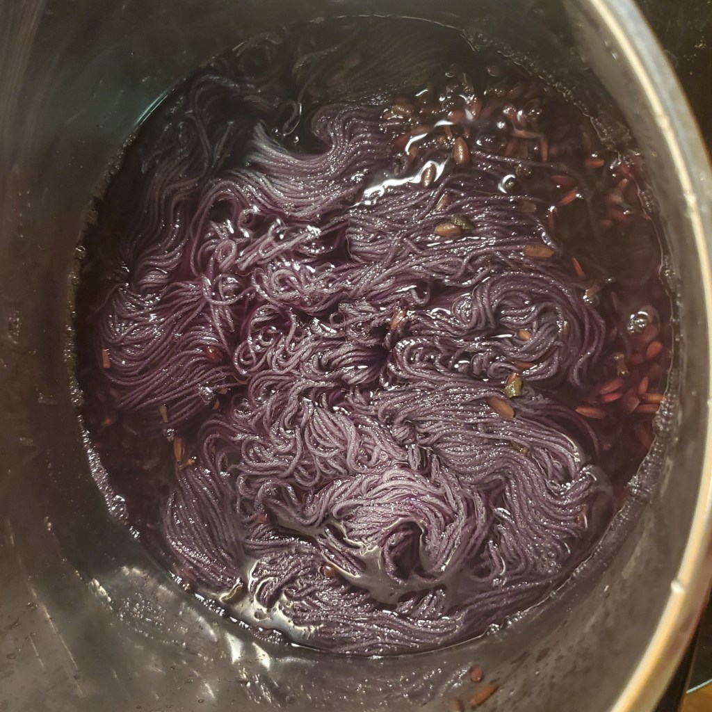Hopi sunflower/alum dye bath