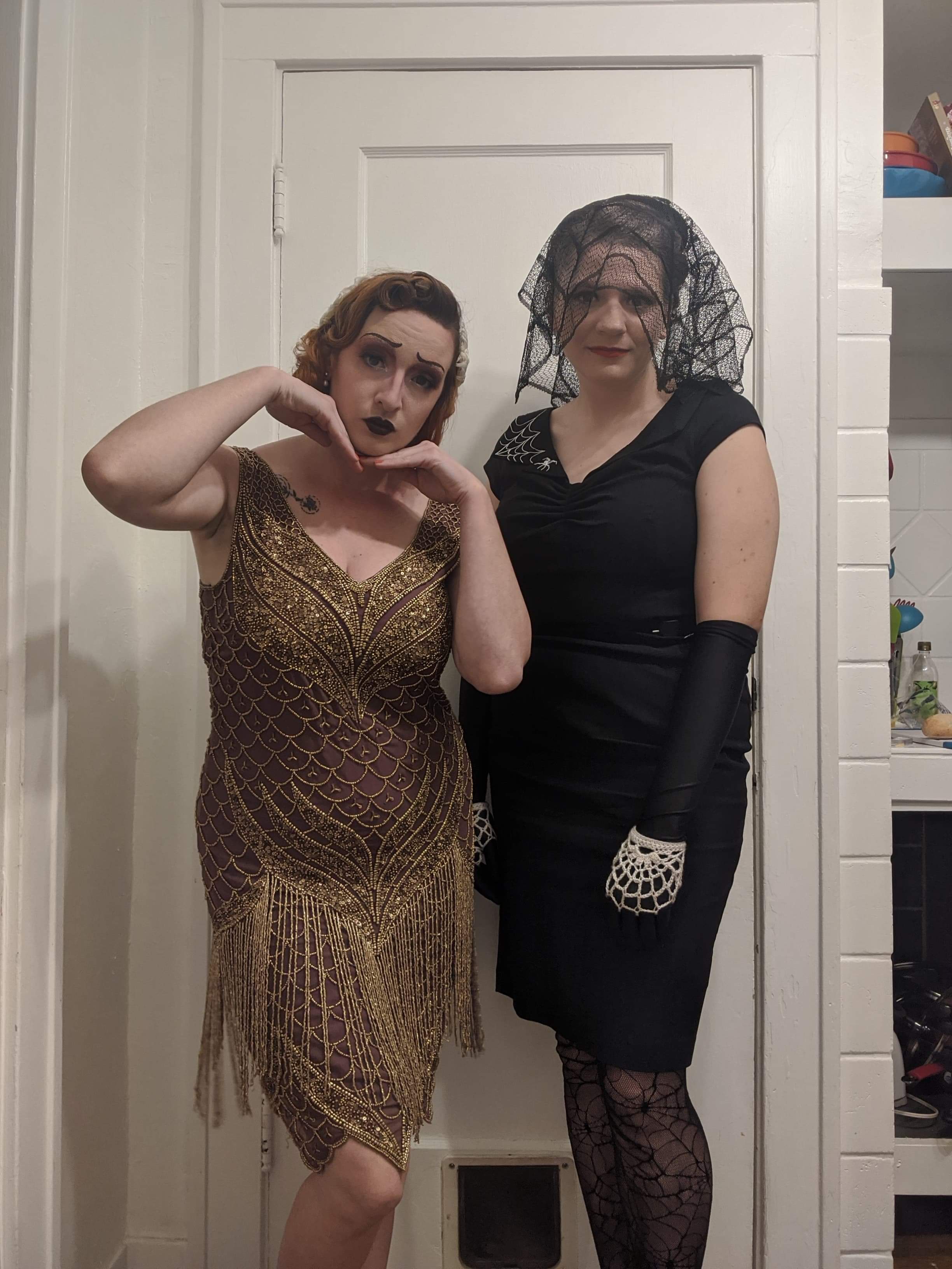 Freddie and Emma dressed-up and spooky