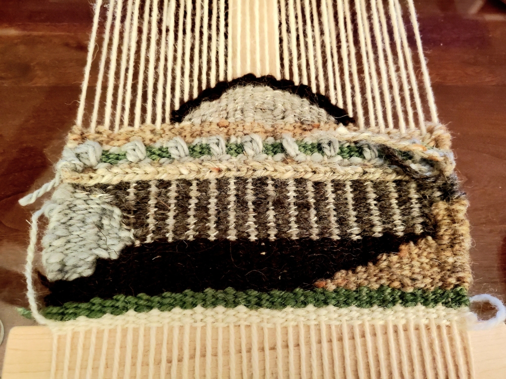 tapestry weaving in progress