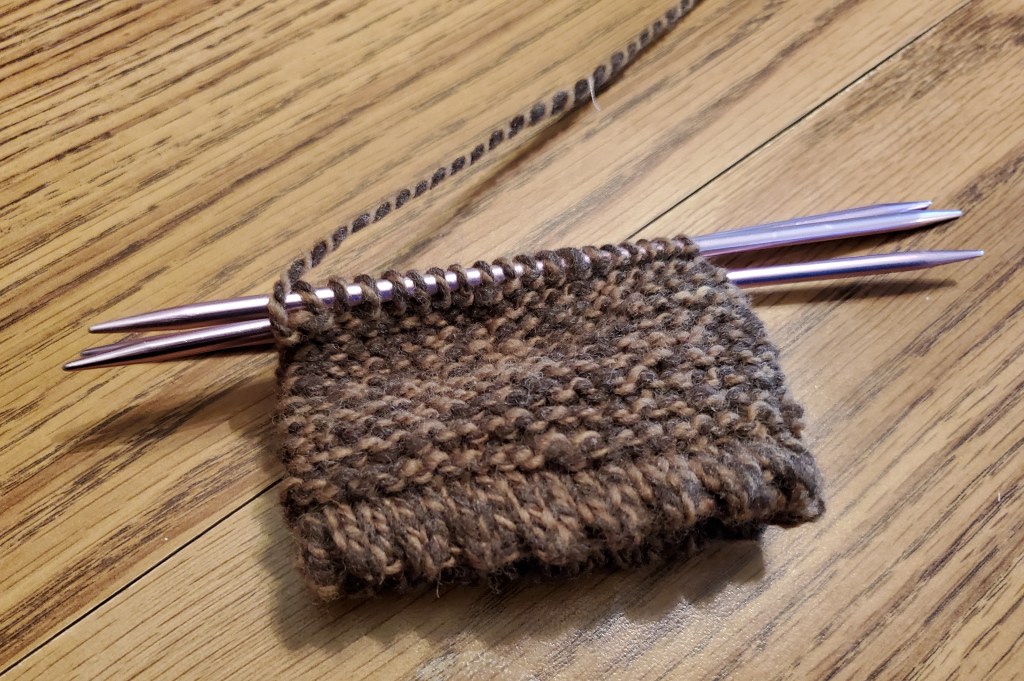 In-progress mitten