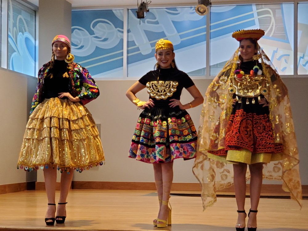 models showing the designer dresses