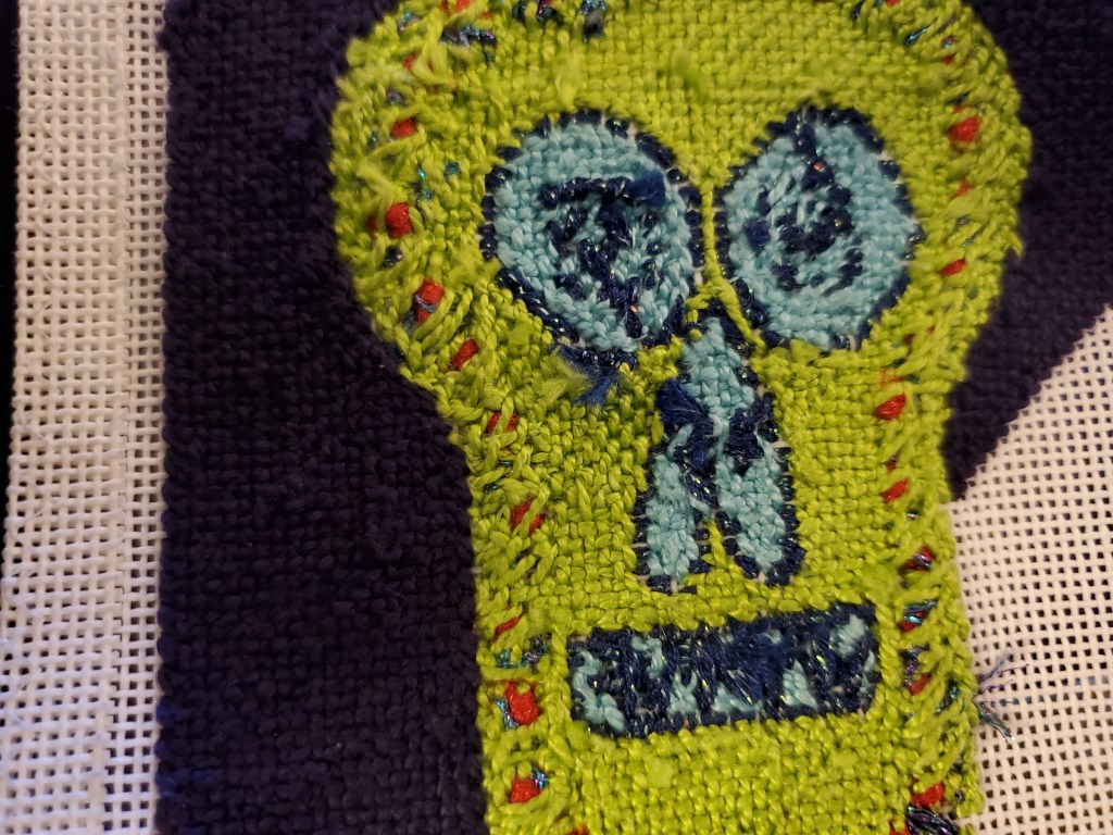 wrong side of needlepoint project