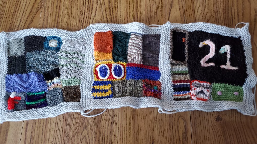 Three blocks of yarns used in 2022