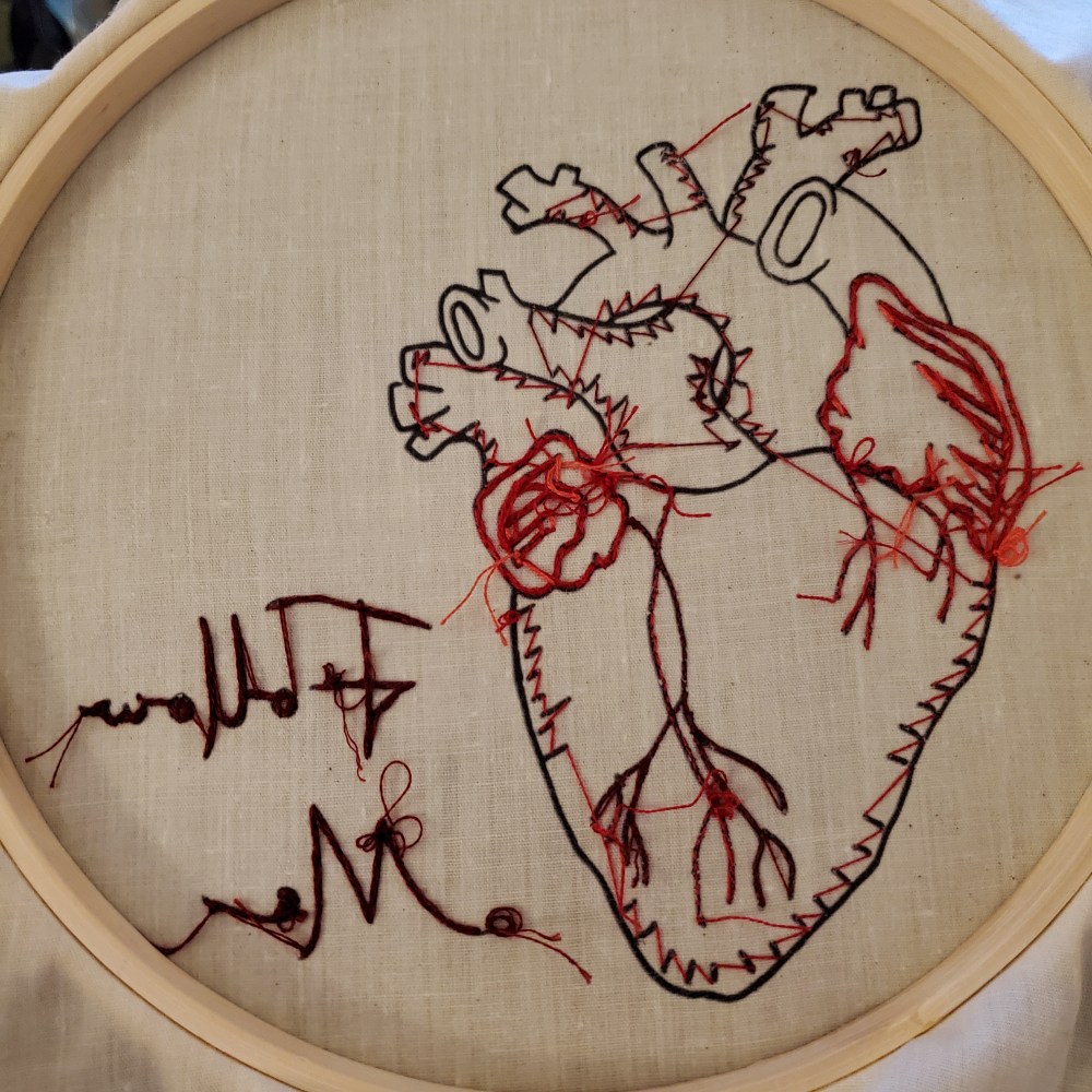 Back of embroidery sampler