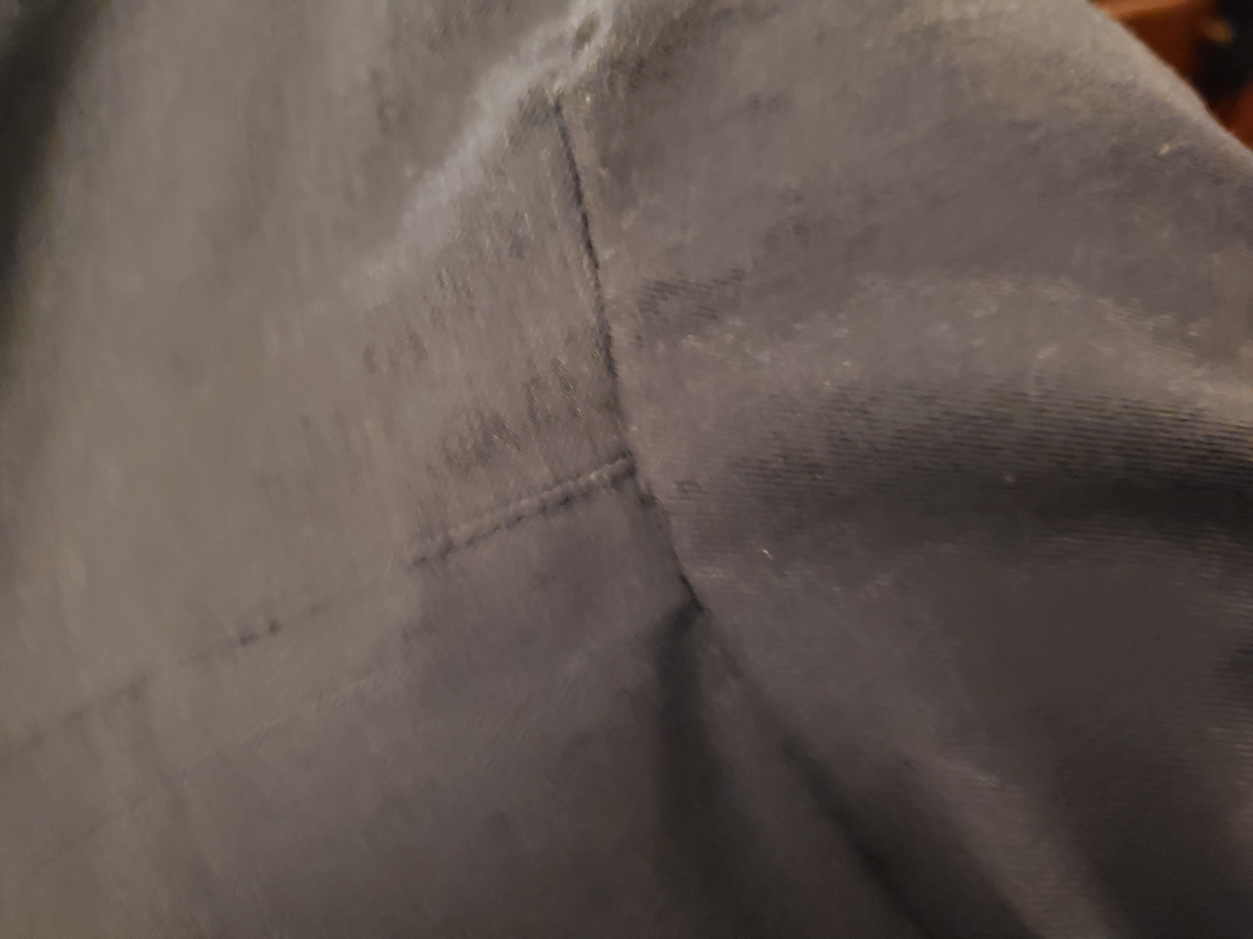 shirt mended with mattress stitch