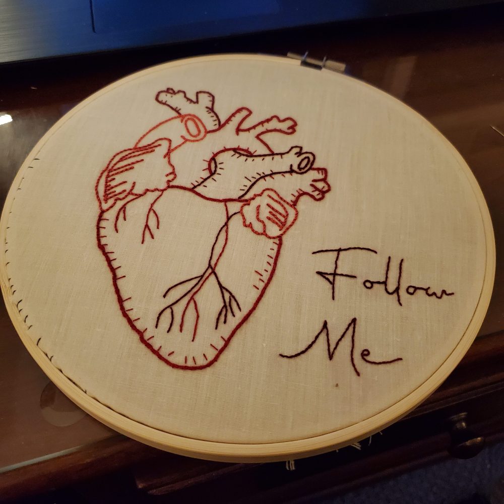 stitching showing on finished sampler