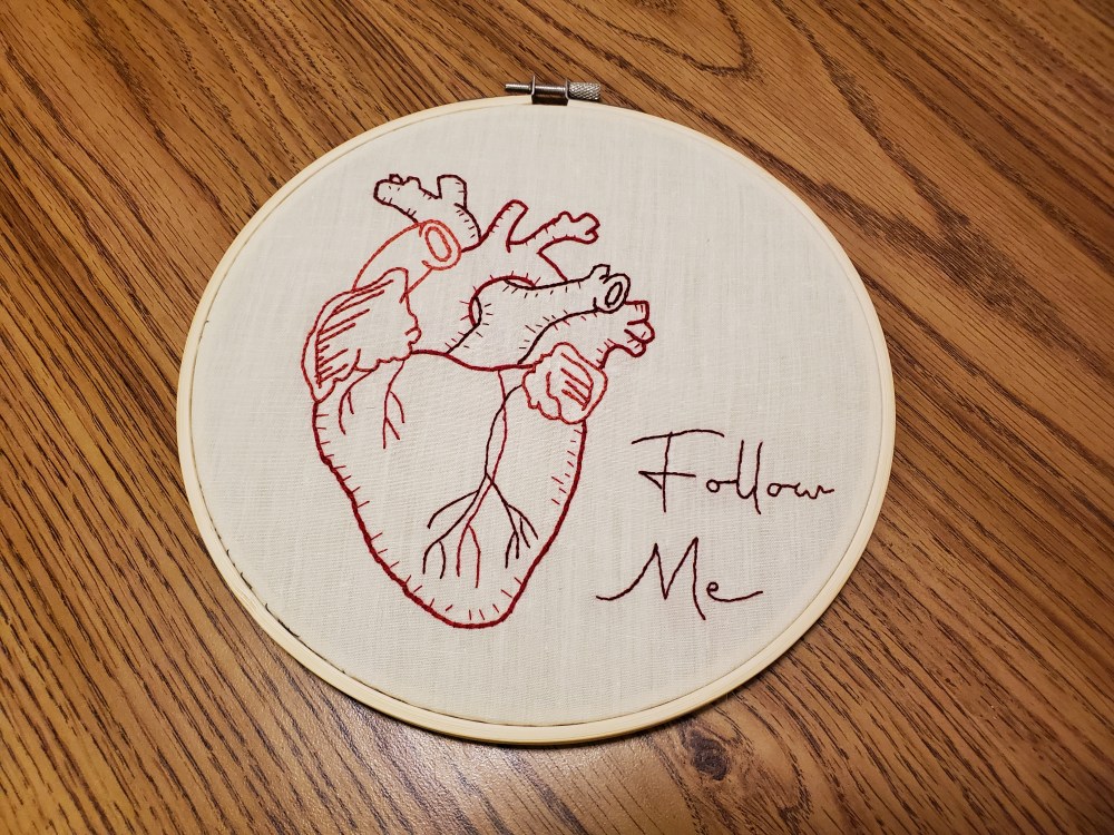 Finished heart sampler