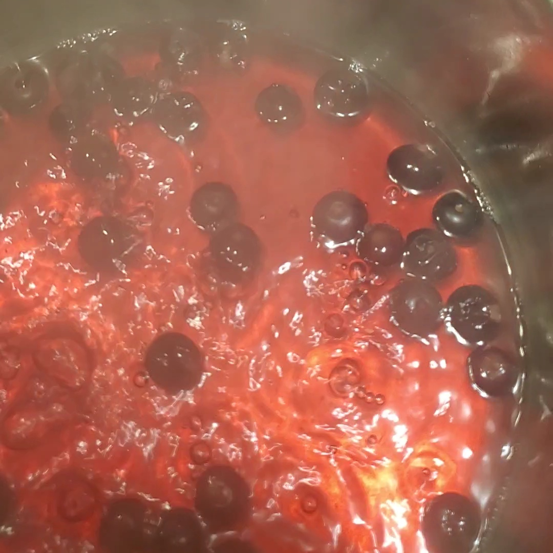 Blueberries simmering