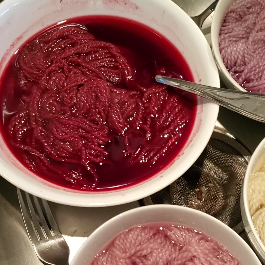 yarn in dye baths