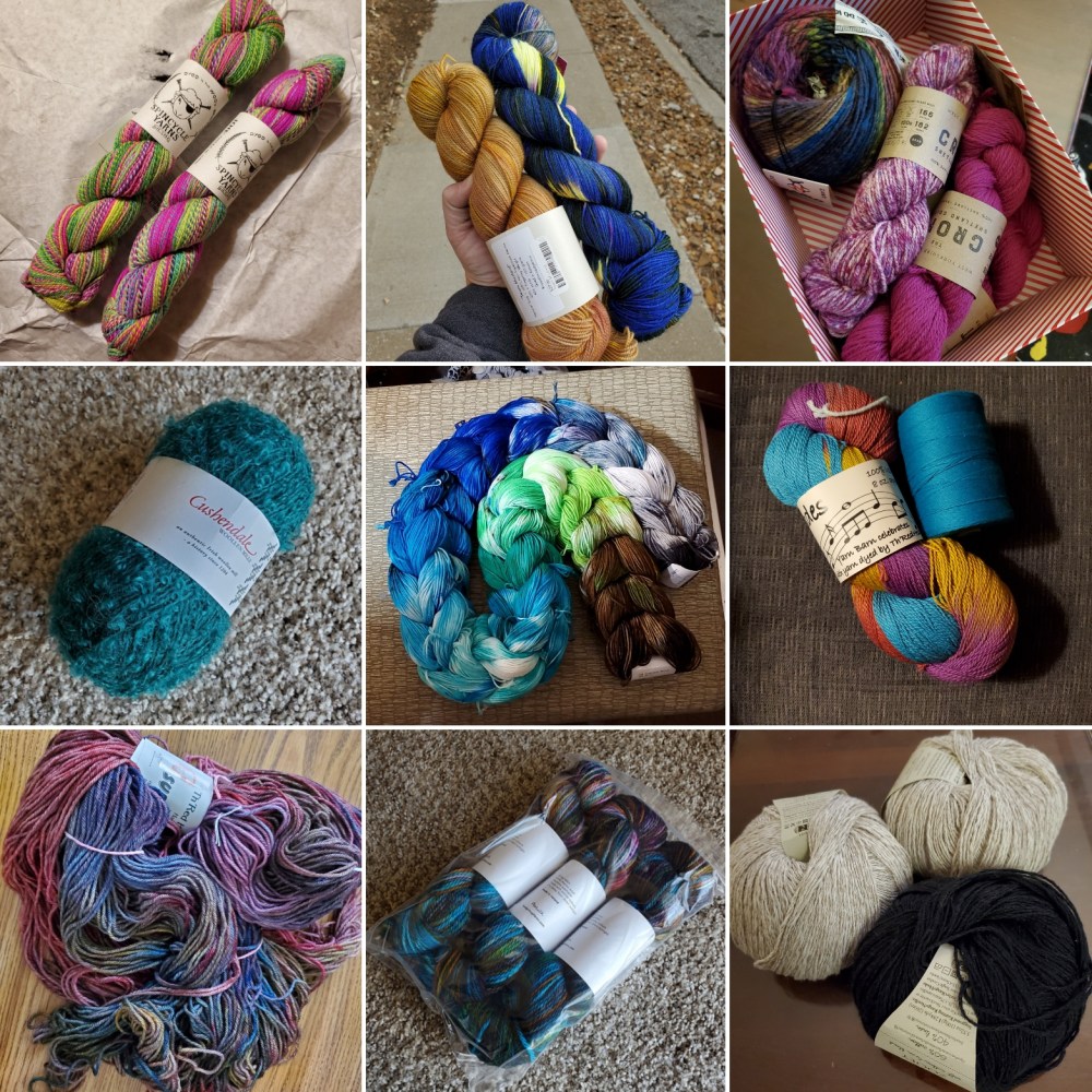 Emma's Make Nine yarns for 2023 in a nine grid