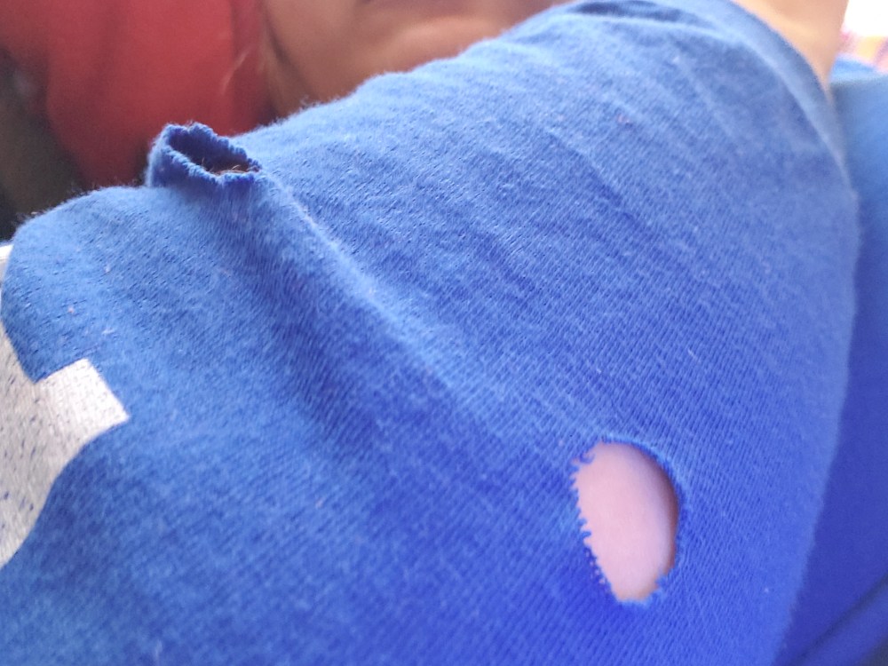 holes in shirt sleeve