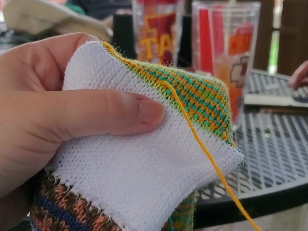 Sewing the ends of the tube