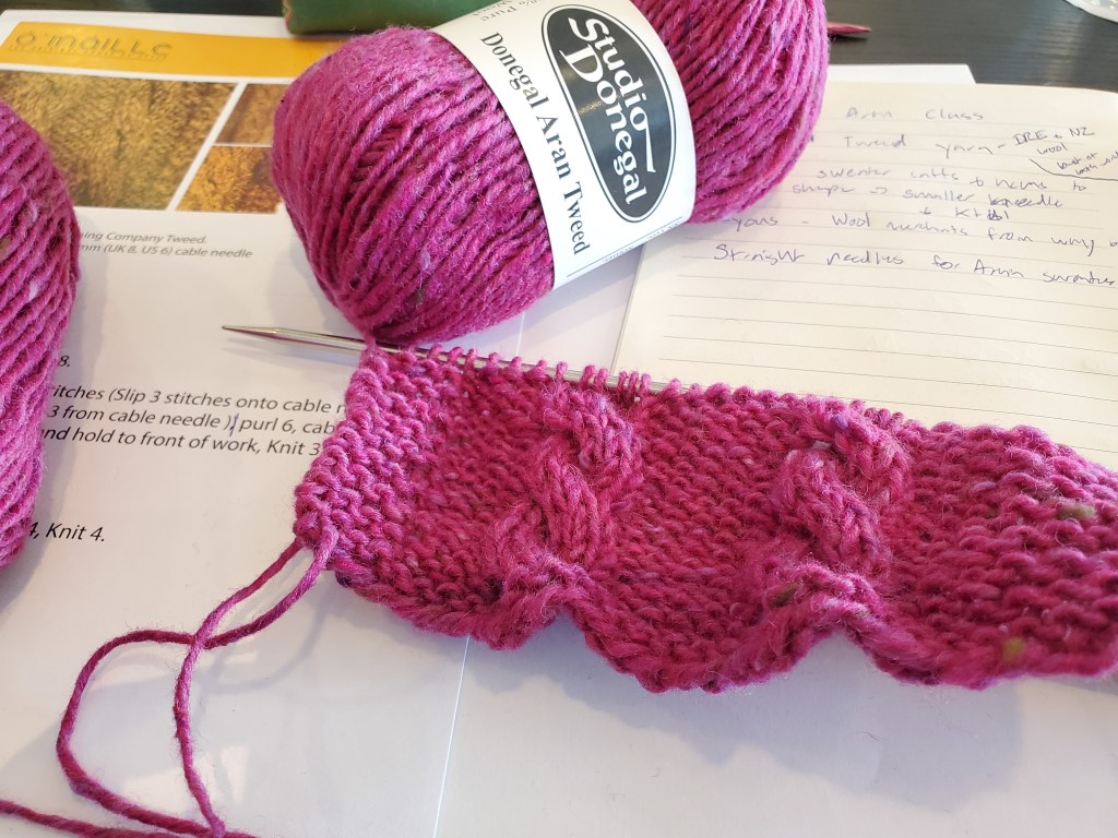 Pick cable swatch during the Galway workshop