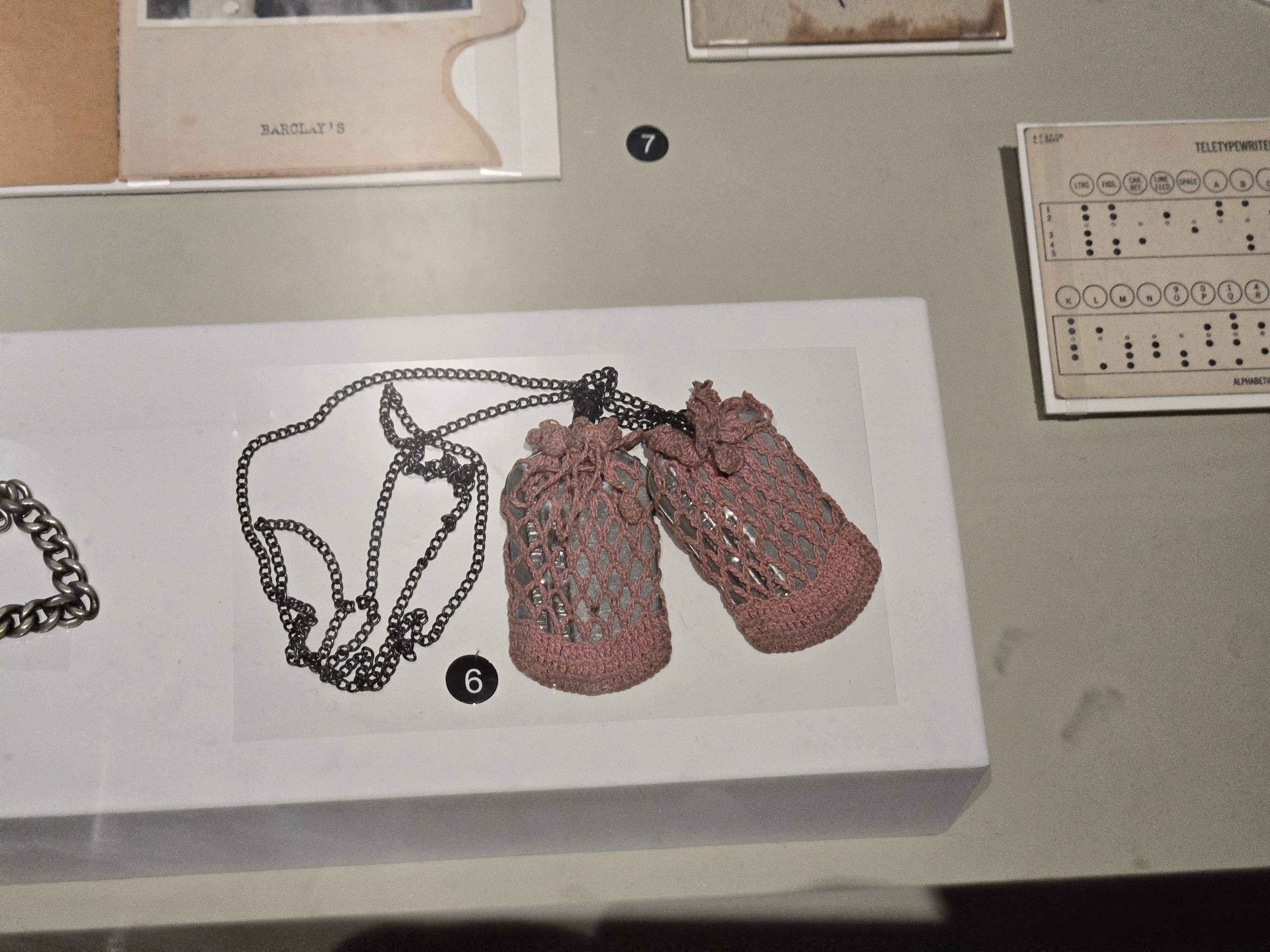 Crocheted-covered dog tags in New Orleans