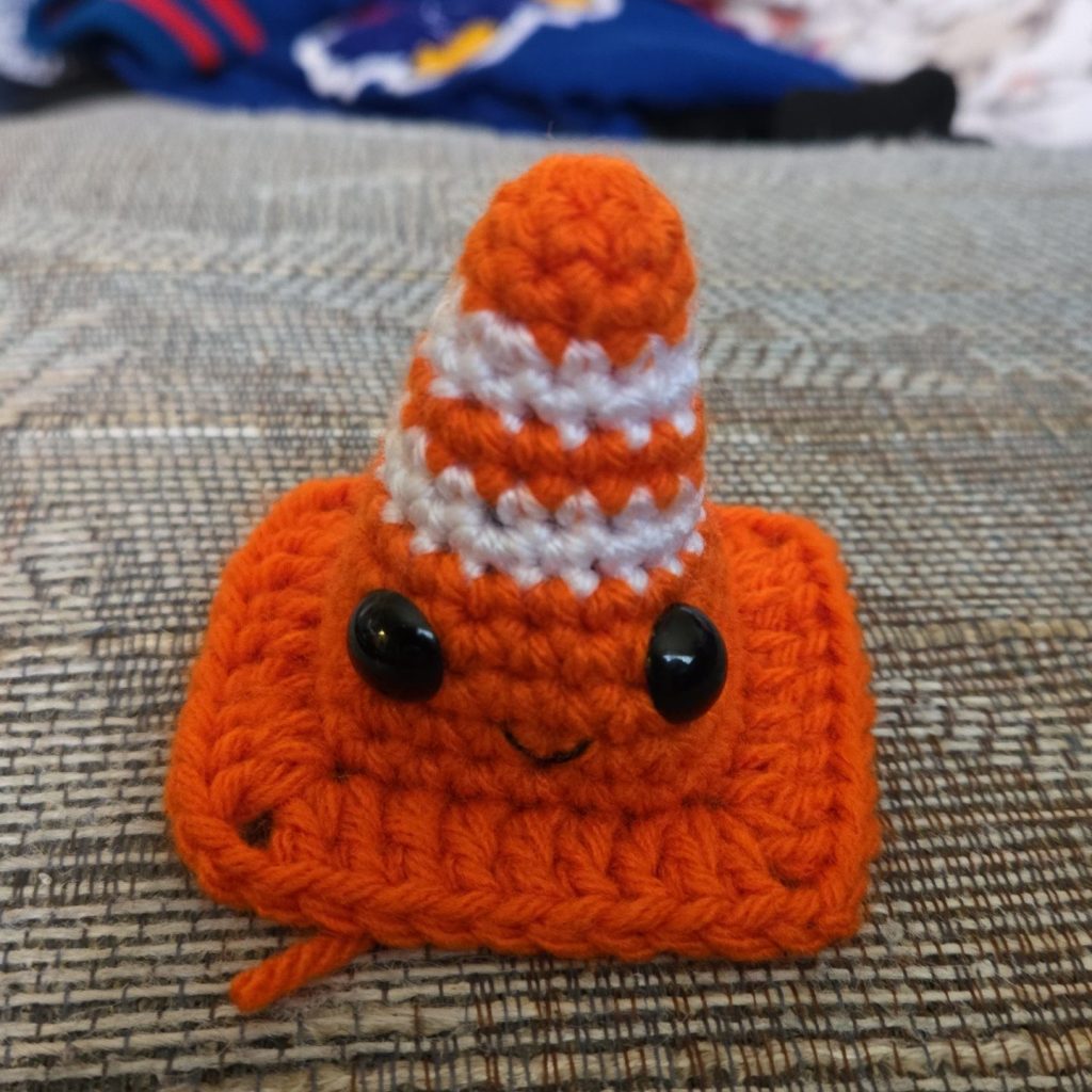 Crocheted traffic cone toy from Instagram Crochet pattern